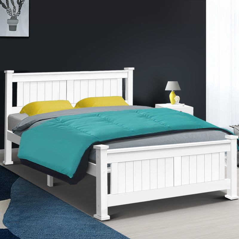 Artiss Queen Size Wooden Bed Frame Kids Adults Timber - Sale Now