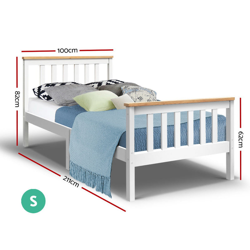 Artiss Single Wooden Bed Frame Bedroom Furniture Kids - Sale Now