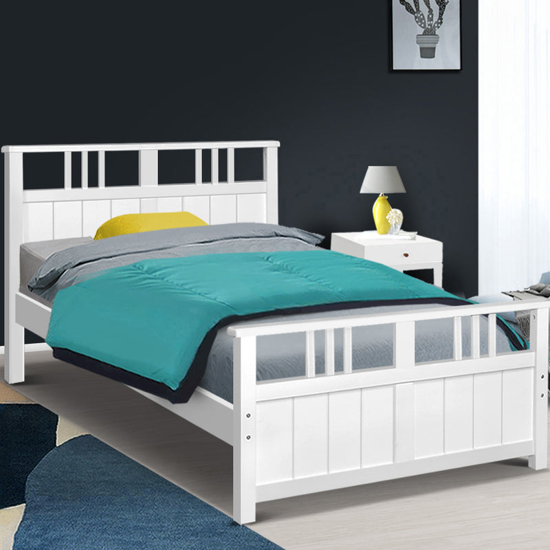 Artiss Wooden Bed Frame King Single Size Timber Kids Adults Mattress Base EVA - Sale Now