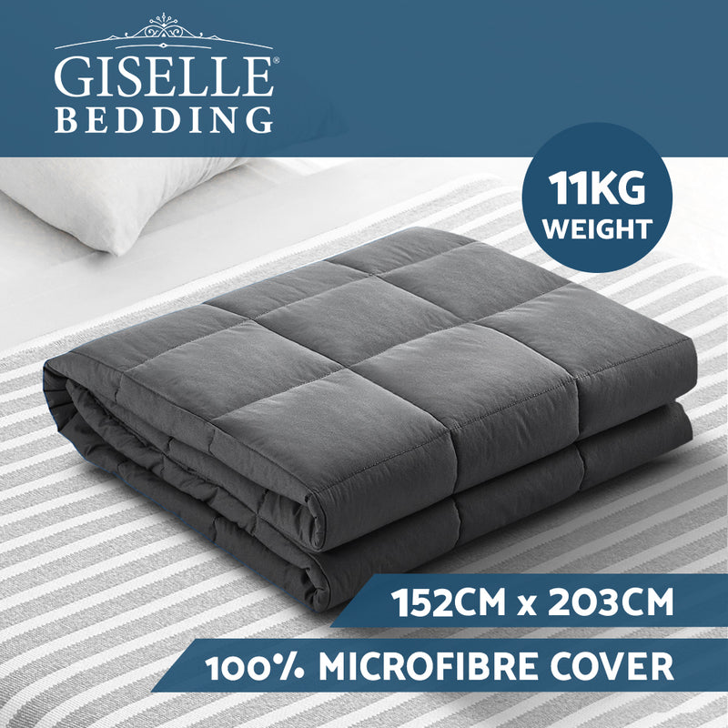 Giselle Weighted Blanket 11KG Heavy Gravity Blankets Adult Deep Sleep Ralax Washable - Sale Now