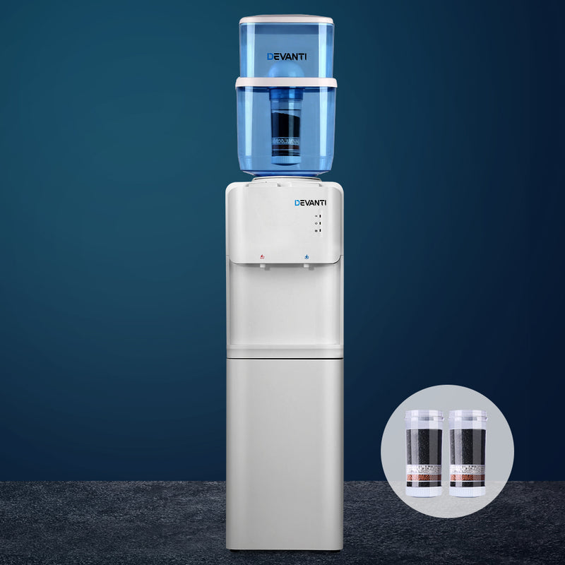 Devanti 22L Water Cooler Dispenser Hot Cold Taps Purifier Filter Replacement - Sale Now