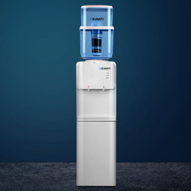 Devanti 22L Water Cooler Dispenser Top Loading Hot Cold Taps Filter Purifier Bottle - Sale Now