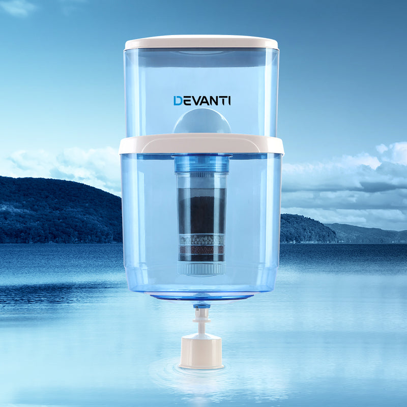 Devanti 22L Water Cooler Dispenser Purifier Filter Bottle Container 6 Stage Filtration - Sale Now