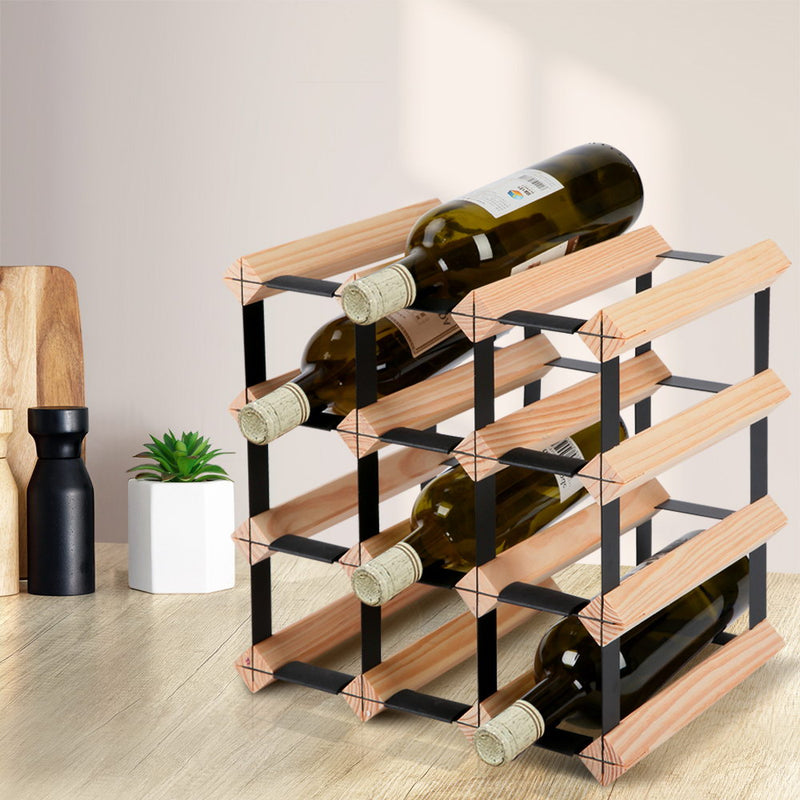 Artiss 12 Bottle Timber Wine Rack - Sale Now