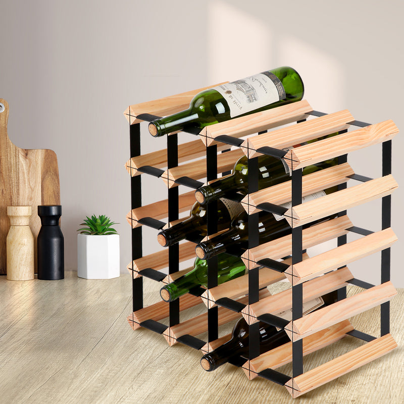 Artiss 20 Bottle Timber Wine Rack - Sale Now