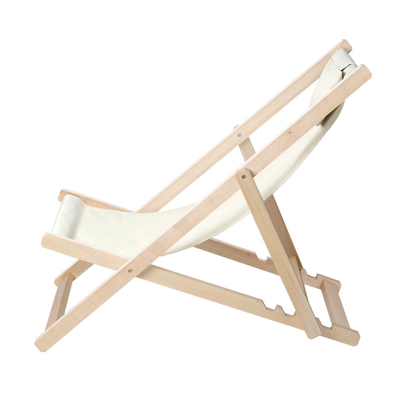 Gardeon Outdoor Furniture Sun Lounge Chairs Deck Chair Folding Wooden Patio Beach - Sale Now