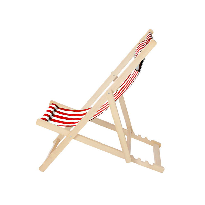 Gardeon Outdoor Furniture Sun Lounge Wooden Beach Chairs Deck Chair Folding Patio - Sale Now