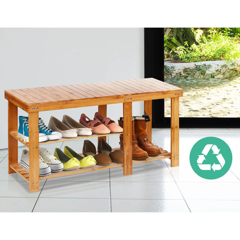 Artiss Bamboo Shoe Rack Bench - Sale Now