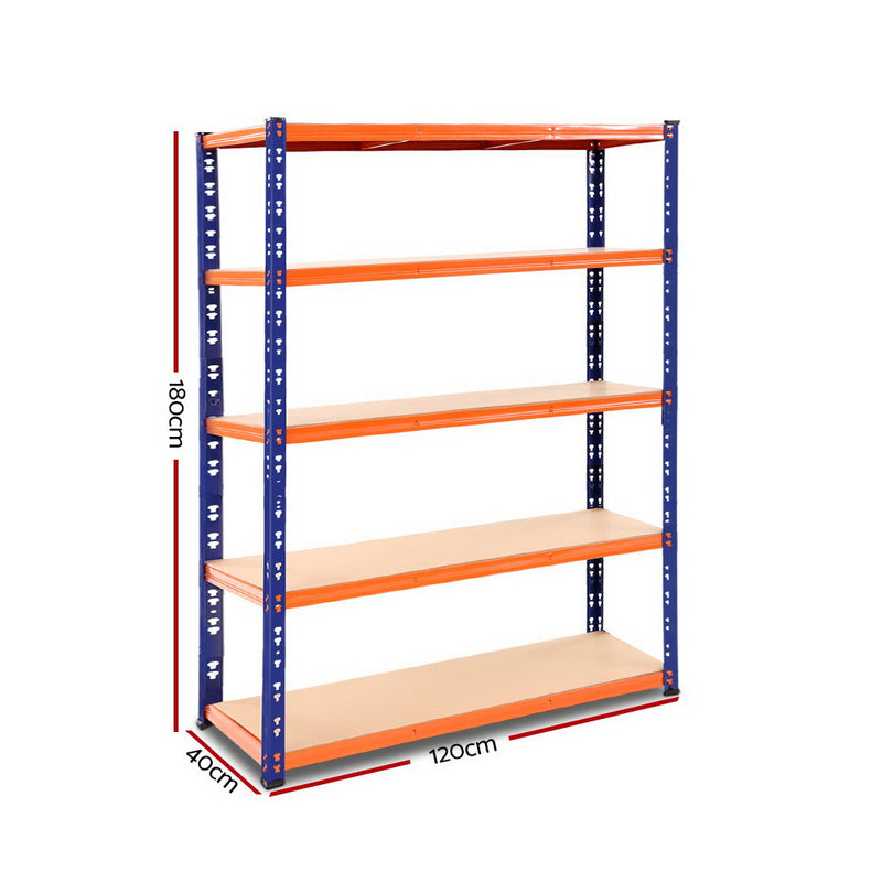 Giantz 1.2M Warehouse Racking Shelving Storage Shelf Garage Shelves Rack Steel Blue and Orange - Sale Now