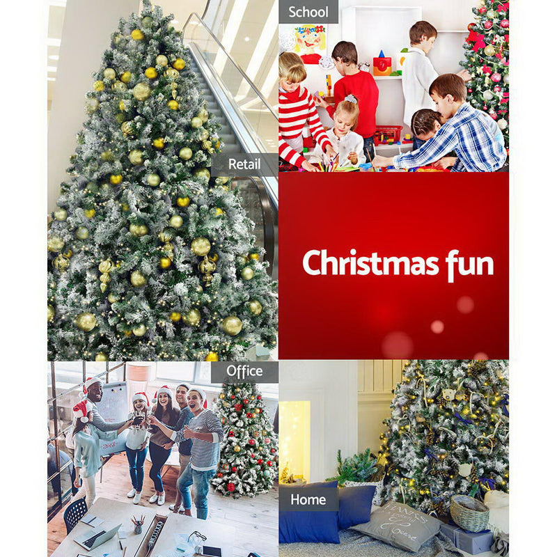 Jingle Jollys Christmas Tree 2.1M 7FT Xmas Decorations Snow Home Decor 1106 Tips - Sale Now