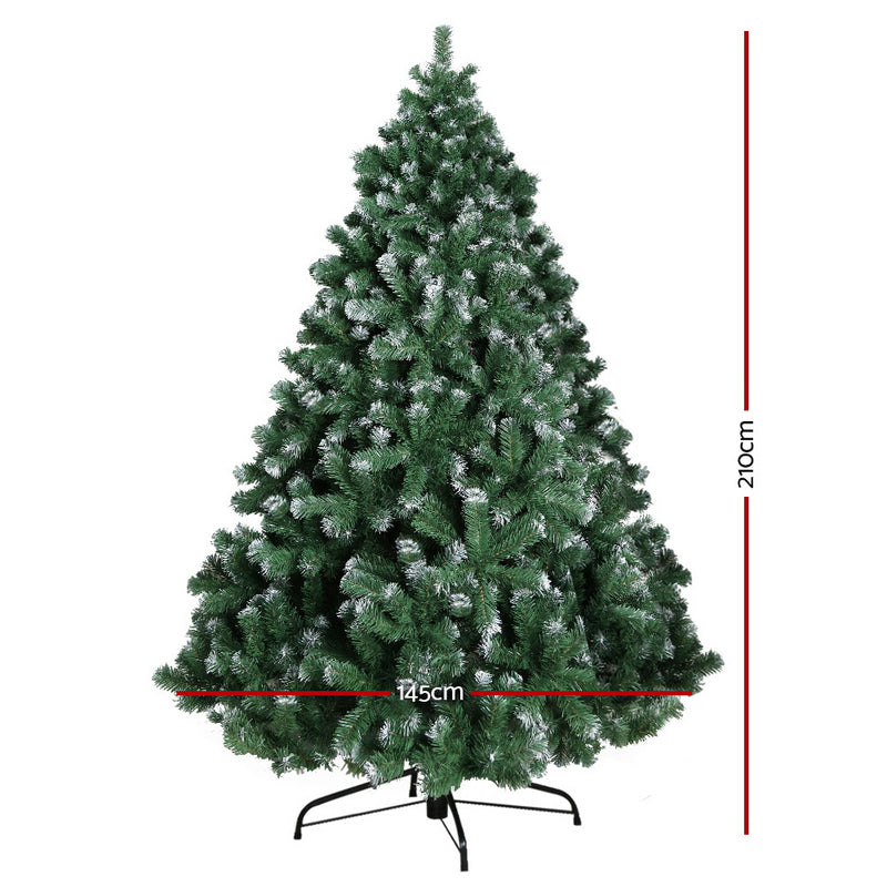 Jingle Jollys 7FT Christmas Snow Tree - Sale Now