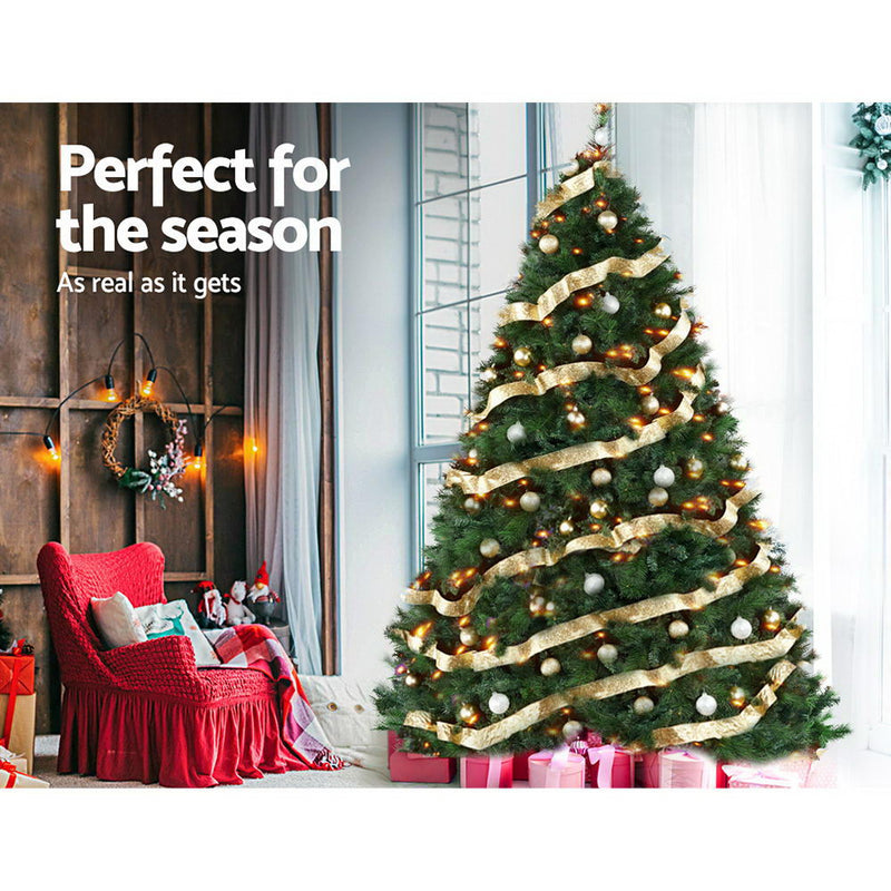 Jingle Jollys Christmas Tree 2.4M 8FT Xmas Decoration Green Home Decor 2100 Tips - Sale Now