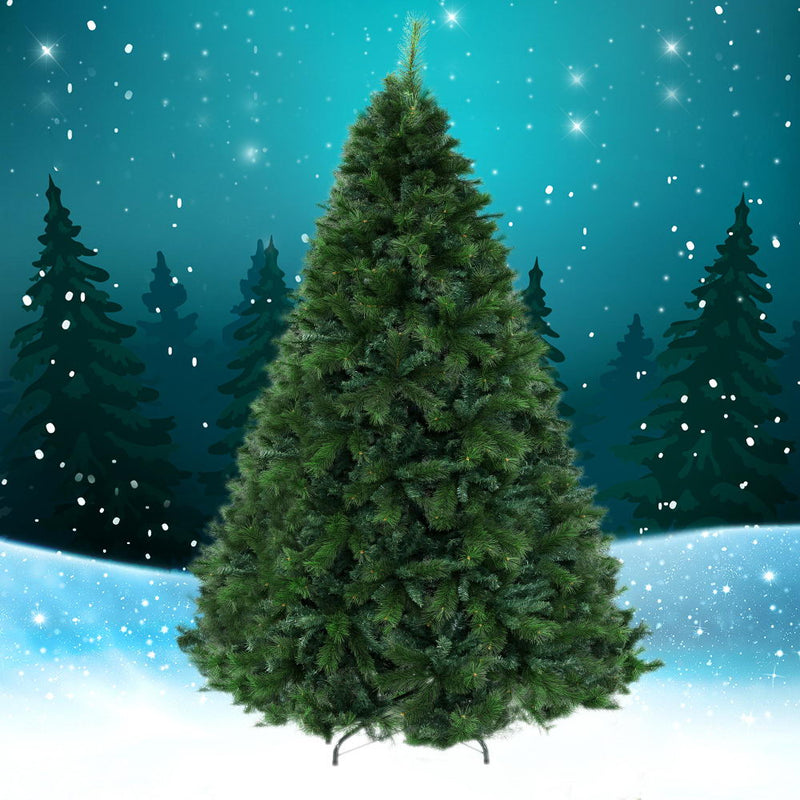 Jingle Jollys Christmas Tree 2.4M 8FT Xmas Decoration Green Home Decor 2100 Tips - Sale Now