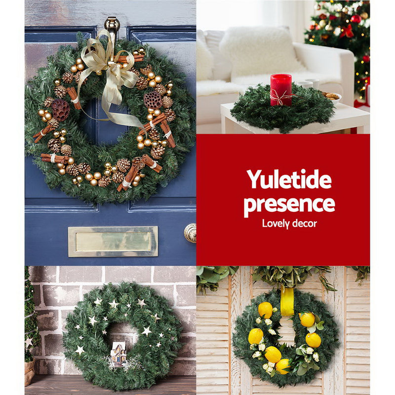 Jingle Jollys 60cm Christmas Wreath - Green - Sale Now