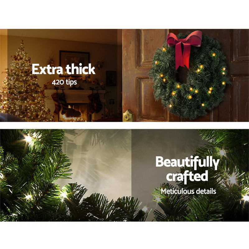 Jingle Jollys 60cm Christmas Wreath - Green - Sale Now