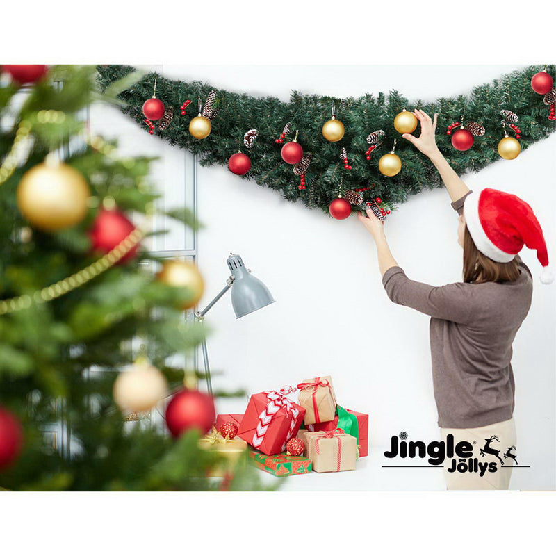 Jingle Jollys Christmas Garland 2.1M Xmas Wreath Decoration Home Decor - Sale Now