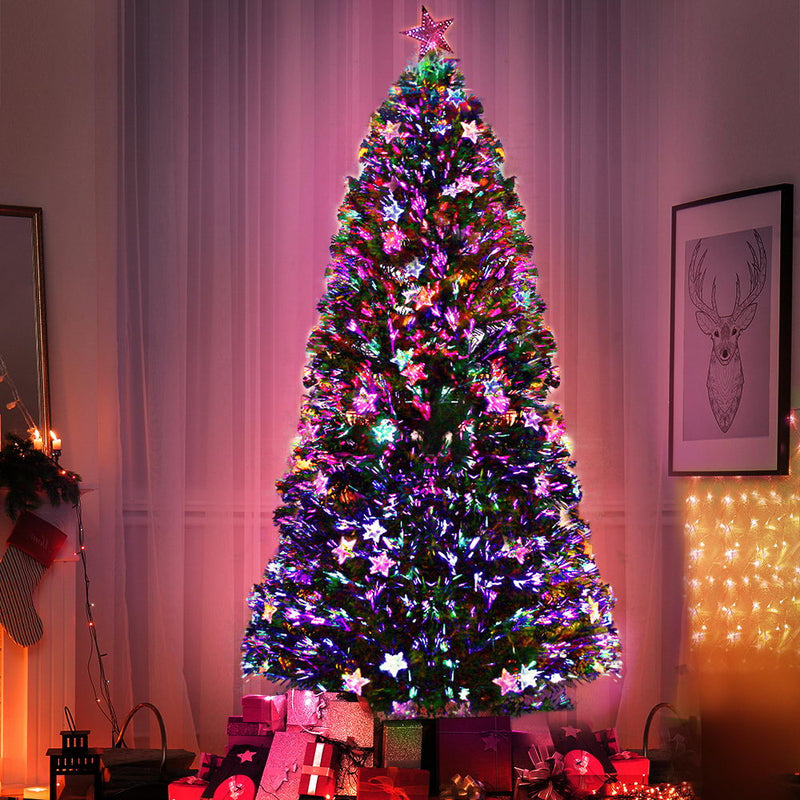 Jingle Jollys 1.8M 6FT LED Christmas Tree Xmas Optic Fiber Multi Colour Lights - Sale Now