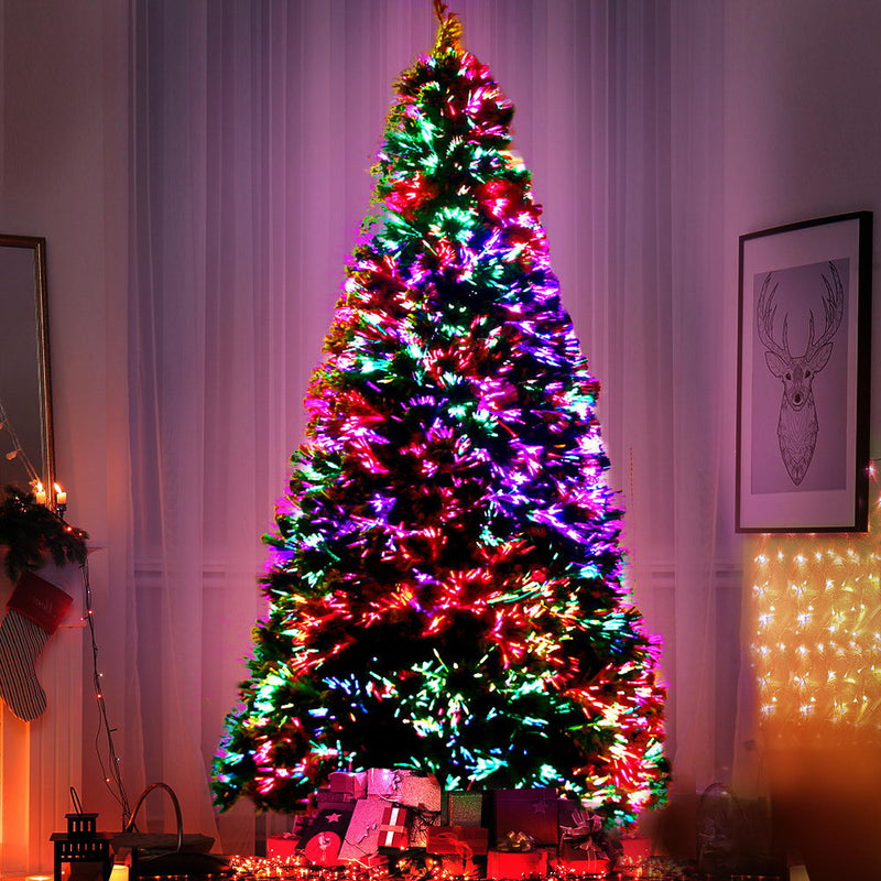 Jingle Jollys 1.8M 6FT LED Christmas Tree Optic Fiber Xmas Multi Colour Lights - Sale Now