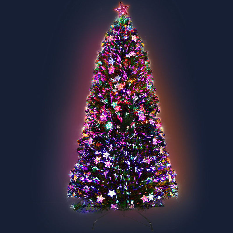 Jingle Jollys 2.1M 7FT LED Christmas Tree Xmas Optic Fiber Multi Colour Lights