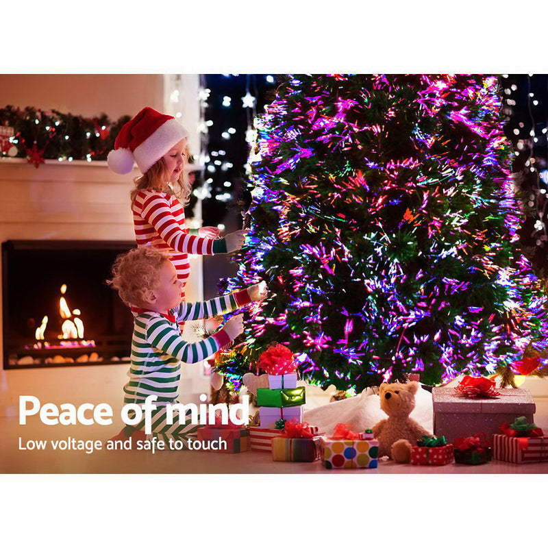 Jingle Jollys 2.1M 7FT LED Christmas Tree Optic Fiber Xmas Multi Colour Lights - Sale Now