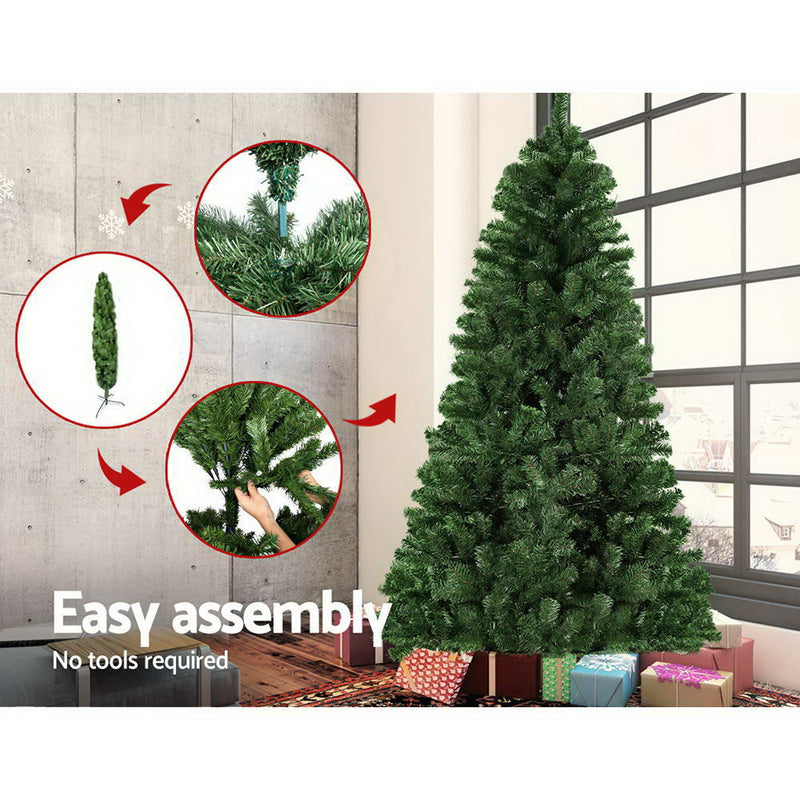 Jingle Jollys 2.1M 7FT Christmas Tree Xmas Decoration Home Decor 700 Tips Green - Sale Now