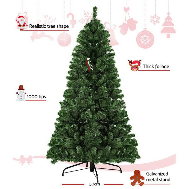 Jingle Jollys 2.4M 8FT Christmas Tree 1000 Tips Green - Sale Now