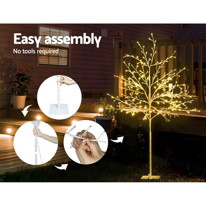Jingle Jollys 1.5M LED Christmas Branch Tree 304 LED Xmas Warm White Optic Fiber - Sale Now