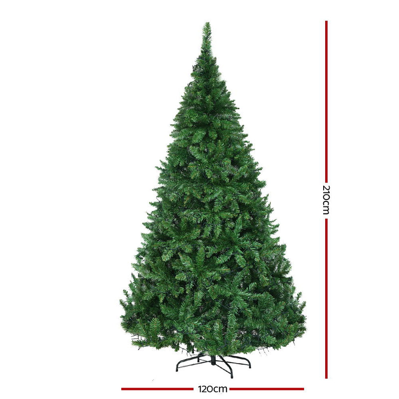 Jingle Jollys Christmas Tree 2.1M 7FT 1134 LED Light Xmas Decorations Warm White - Sale Now