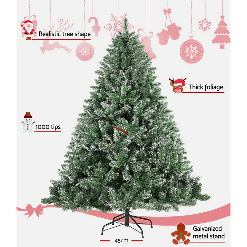 Jingle Jollys 7FT Snow Tips Christmas Tree - Sale Now