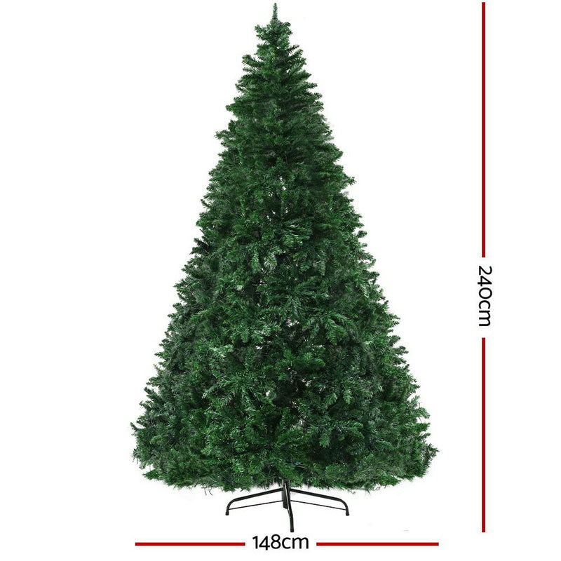 Jingle Jollys Christmas Tree LED 2.4M 8FT Xmas Decorations Green Home Decor - Sale Now