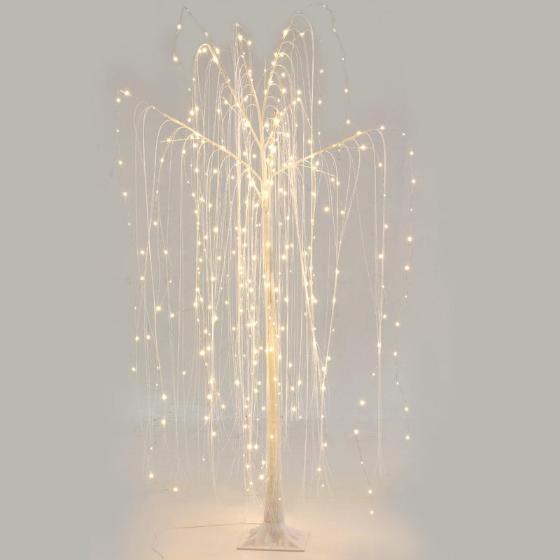 Jingle Jollys 1.8M LED Christmas Tree Willow Xmas Fibre Optic Warm White Lights - Sale Now