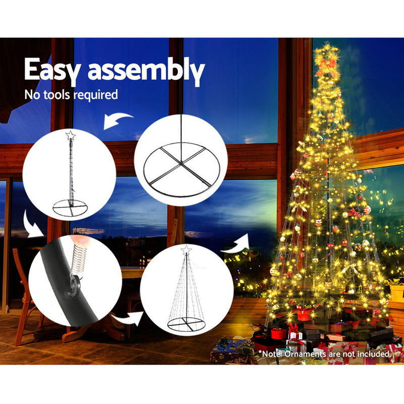 Jingle Jollys 3.6M LED Christmas Tree Lights Xmas 400pc LED Warm White Optic Fiber - Sale Now