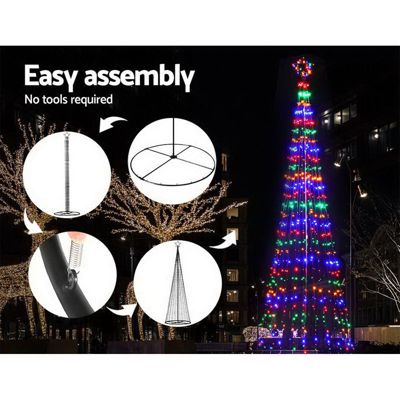 Jingle Jollys 5M LED Christmas Tree Optic Fiber Lights 750pc LED Multi Colour - Sale Now