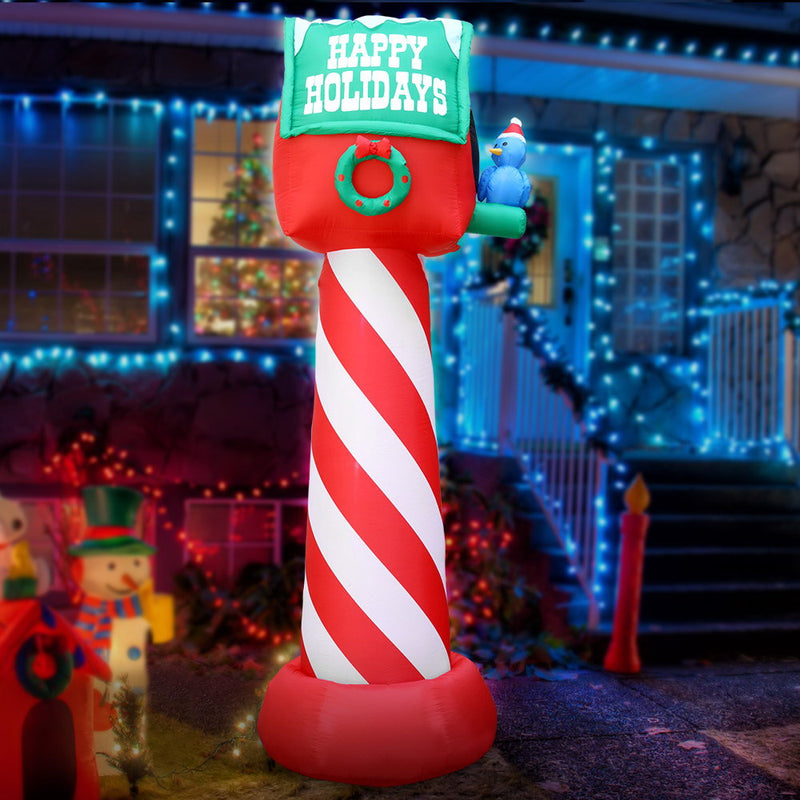 Jingle Jollys Inflatable Christmas Mailbox 2.4M Lights Xmas Outdoor Decoration - Sale Now