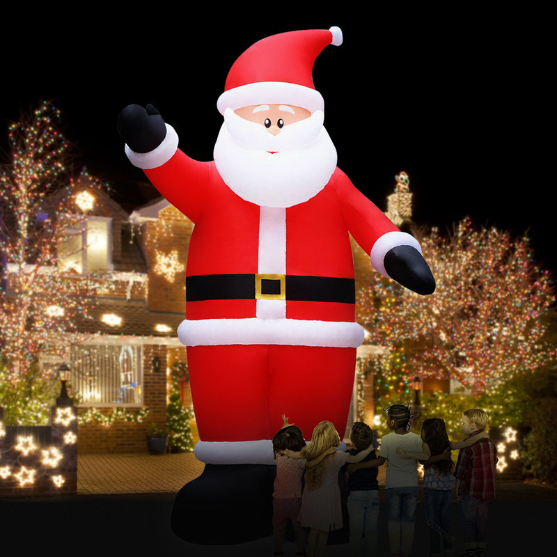 Jingle Jollys 5M Christmas Inflatable Santa Decorations Outdoor Air-Power Light - Sale Now