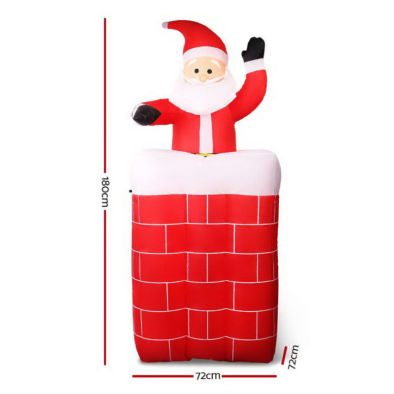 Jingle Jollys 1.8M Christmas Inflatable Archway with Santa Xmas Decor LED - Sale Now