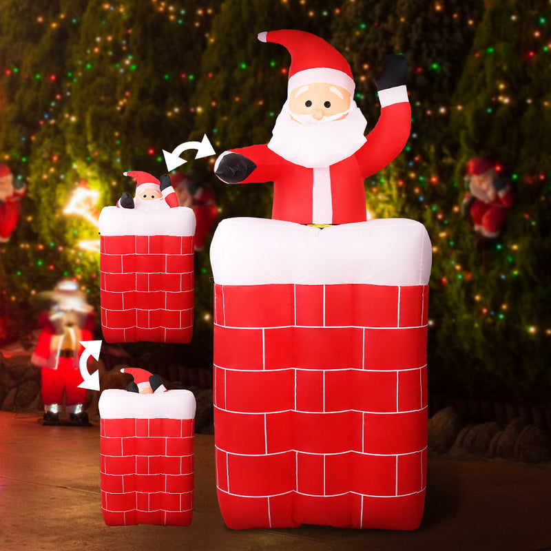 Jingle Jollys 1.8M Christmas Inflatable Archway with Santa Xmas Decor LED - Sale Now