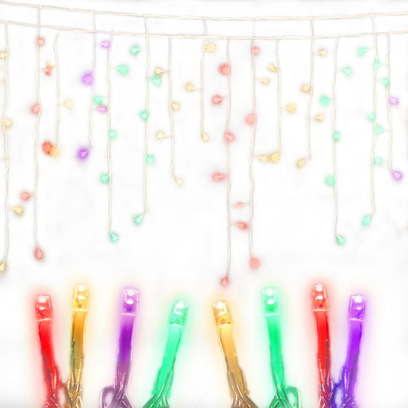 Jingle Jollys 500 LED Christmas Icicle Lights 20M Outdoor Fairy String Party Wedding Multicolour - Sale Now