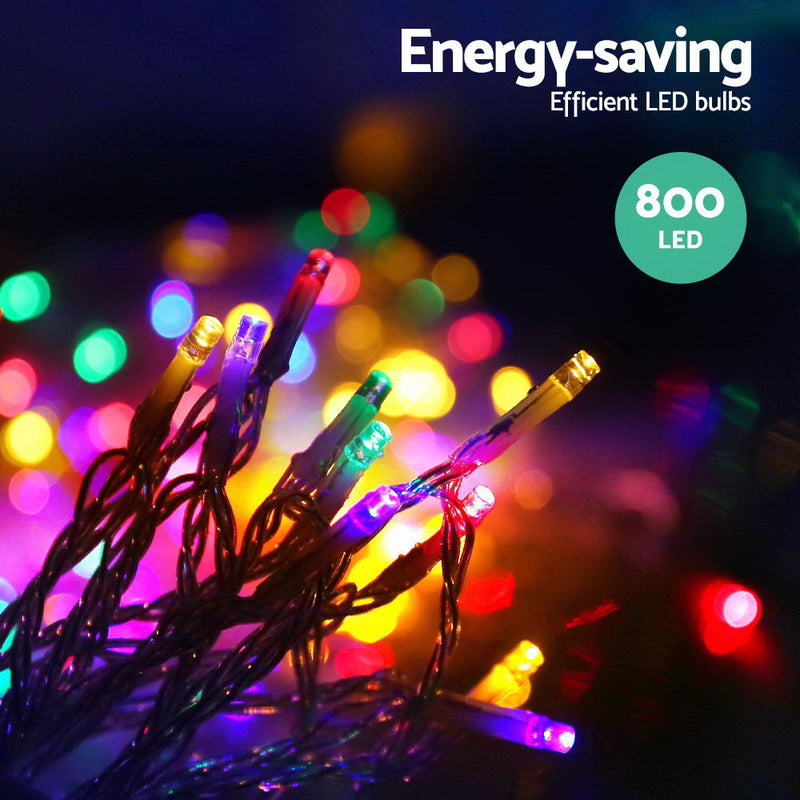 Jingle Jollys 800 LED Christmas Icicle Lights Mutlicolour - Sale Now