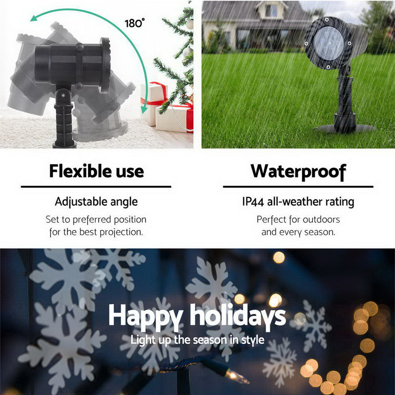 Jingle Jollys Pattern LED Laser Landscape Projector Light Lamp Christmas Party - Sale Now