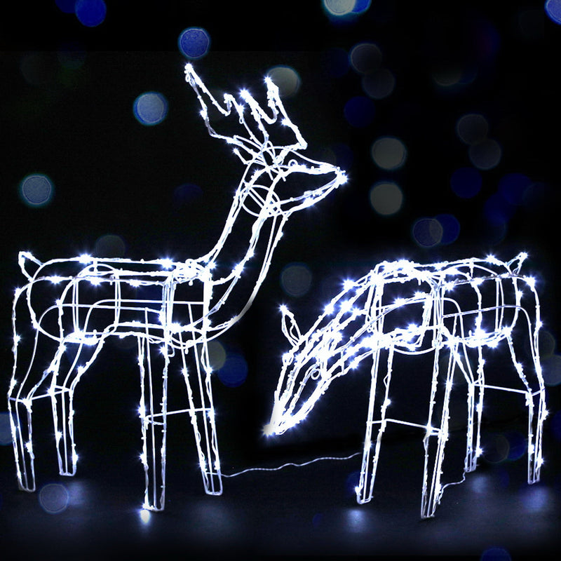 Jingle Jollys Christmas Motif Lights LED Rope Reindeer Waterproof Solar Powered - Sale Now