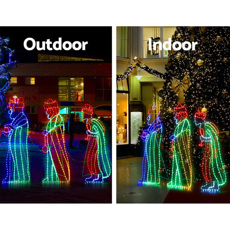Jingle Jollys Christmas Motif Lights LED Saint Waterproof Colourful Outdoor Xmas - Sale Now