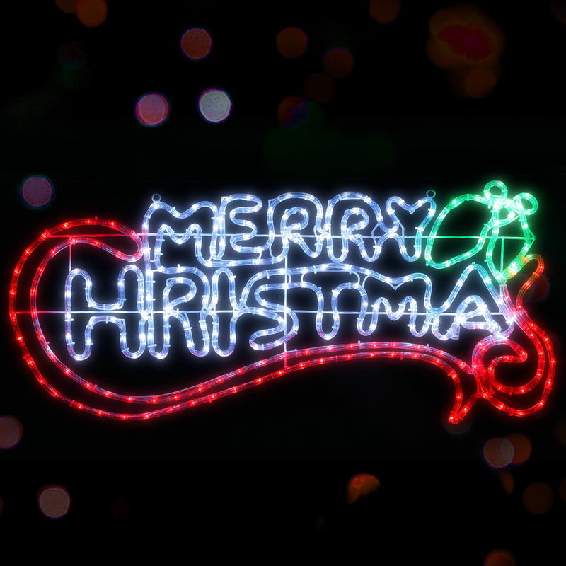 Jingle Jollys Christmas Motif Lights LED Rope Merry Xmas Waterproof Colourful - Sale Now