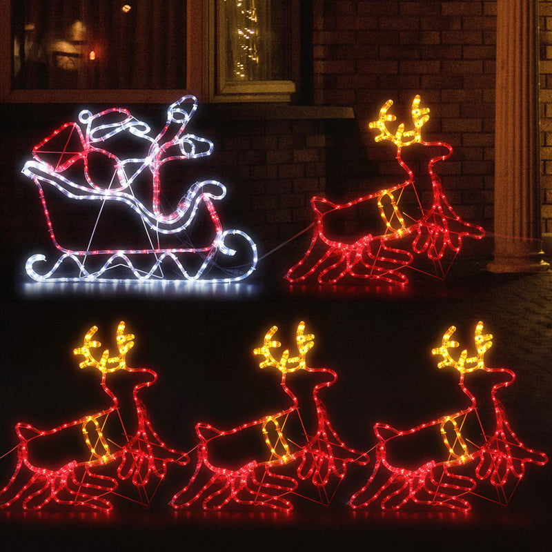 Jingle Jollys Christmas Motif Lights LED Rope Reindeer Waterproof Colourful Xmas - Sale Now