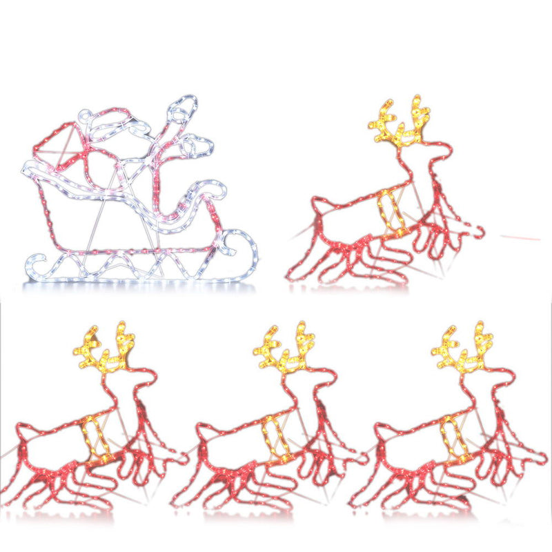 Jingle Jollys Christmas Motif Lights LED Rope Reindeer Waterproof Colourful Xmas - Sale Now