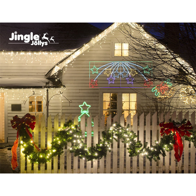 Jingle Jollys Christmas Motif Lights LED Star Fall Light Waterproof Outdoor Xmas - Sale Now