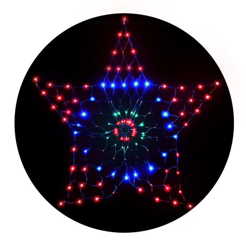 Jingle Jollys Christmas Lights Motif LED Star Net Waterproof Outdoor Colourful