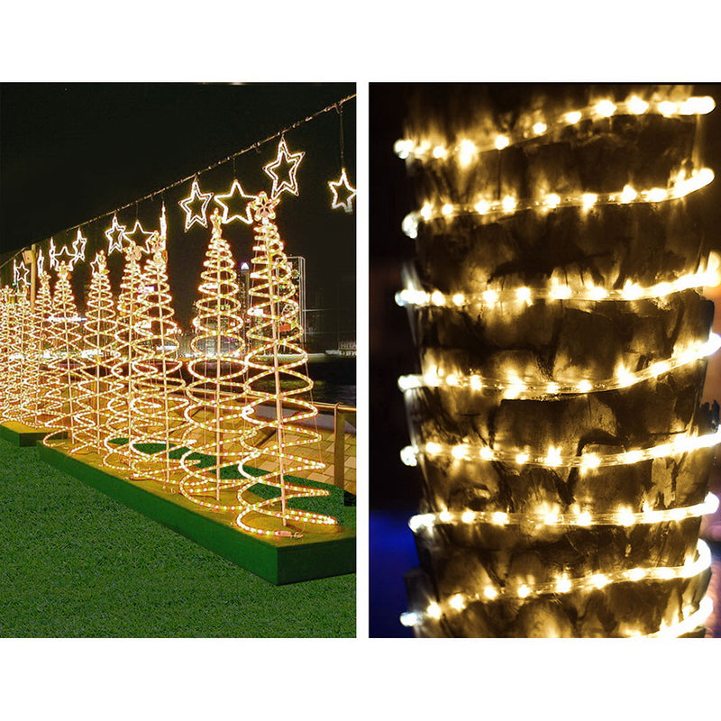 Jingle Jollys 50M Christmas Rope Lights 1200 LED Warm White - Sale Now
