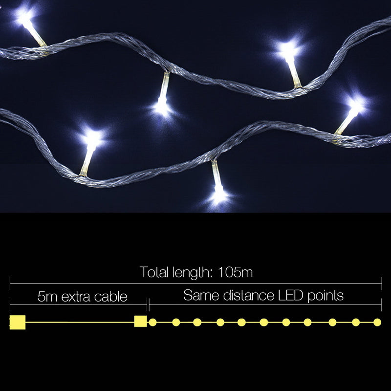 Jingle Jollys 100M Christmas String Lights 500LED Party Wedding Outdoor Garden - Sale Now