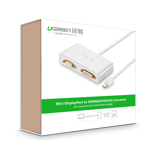 UGREEN 3-in-1 Mini DisplayPort to HDMI&VGA&DVI converter - white (10438) - Sale Now